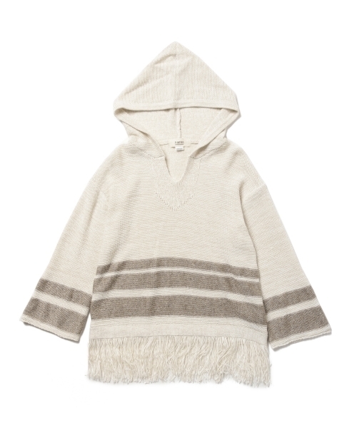 B:MING by BEAMS（ビーミングバイビームス）の「ビーミング by ビームス / フリンジニットパーカ（ニット/セーター・レディース・ライトグレー/ベージュ・ONE SIZE）」の6枚目の写真