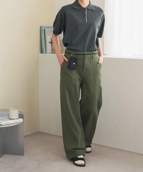 URBAN RESEARCH DOORS（アーバンリサーチドアーズ）の「ワイドベイカーパンツ | ワイドパンツ/カーゴパンツ/3サイズ展開/大人カジュアル（その他パンツ・レディース・カーキ・SMALL/MEDIUM/LARGE）」の5枚目の写真