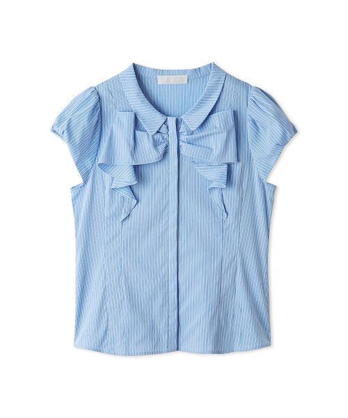 CELFORD(セルフォード)の「フロントリボンパフスリーブブラウス(シャツ/ブラウス・レディース・チェック/ストライプ/ホワイト・38/36)」の2枚目の写真