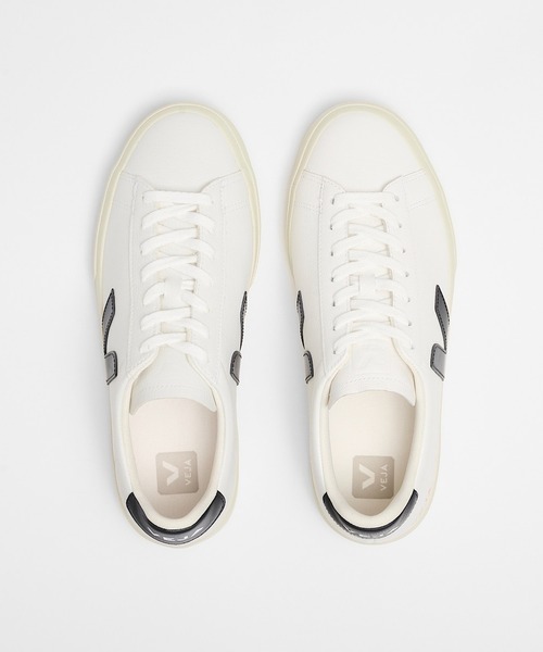 VEJA(ヴェジャ)の「VEJA Campo レザースニーカー(スニーカー・レディース・ホワイト×ブラック・41/26.5cm/42/27cm/43/28cm/36/22/37/23/38/24)」の2枚目の写真