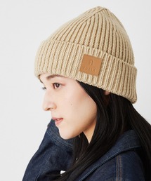 FURLA（フルラ）の「ニット帽 ロゴ レザーパッチ（ニットキャップ/ビーニー）」
