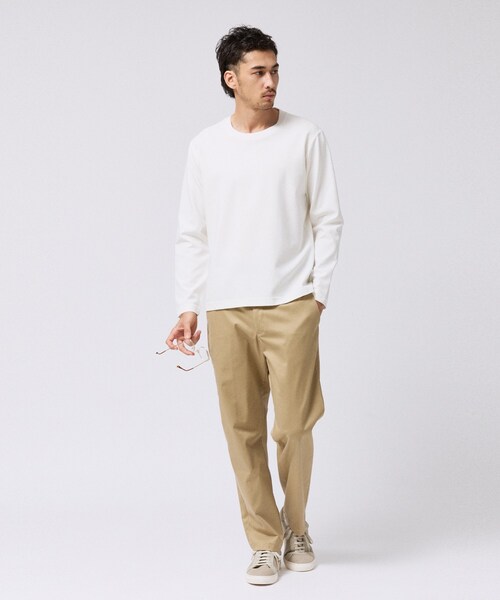 TAKEO KIKUCHI（タケオキクチ）の「2重編みガーター ボーダー 長袖 Tシャツ（Tシャツ/カットソー・メンズ・ブラック/ホワイト・04/03/02）」の6枚目の写真