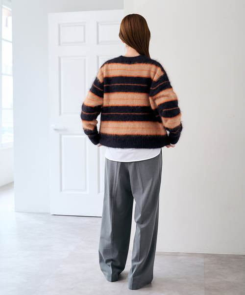 U by SPICK&SPAN(ユーバイスピックアンドスパン)の「裏起毛タックパンツ(スラックス・レディース・チャコールグレー/ブラウン・36/38)」の5枚目の写真