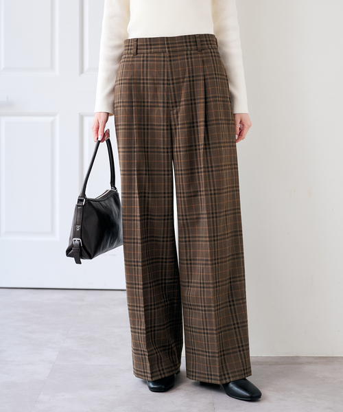 U by SPICK&SPAN(ユーバイスピックアンドスパン)の「裏起毛タックパンツ(スラックス・レディース・チャコールグレー/ブラウン・36/38)」の15枚目の写真