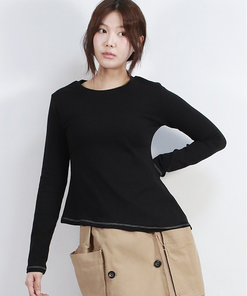DEMARC(ドゥマーク)の「unbalanced slim fit long-sleeve T-shirt Black(Tシャツ/カットソー・レディース・ブラック・SMALL/MEDIUM)」の5枚目の写真