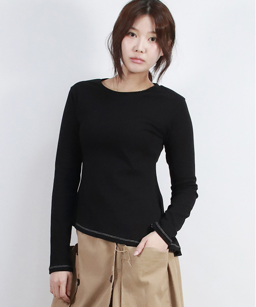 DEMARC(ドゥマーク)の「unbalanced slim fit long-sleeve T-shirt Black(Tシャツ/カットソー・レディース・ブラック・SMALL/MEDIUM)」の7枚目の写真