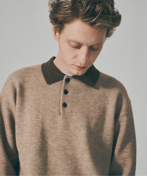 MAISON CLUB(メゾンクラブ)の「【MAISON CLUB】Bi-Color Knit Polo Shirt / バイカラーニットポロシャツ SNF(ポロシャツ・メンズ・ネイビー/アイボリー・M/L)」の14枚目の写真