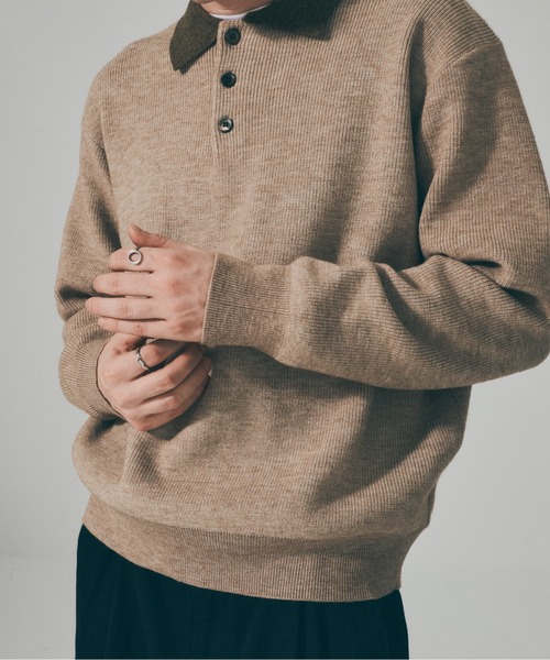 MAISON CLUB(メゾンクラブ)の「【MAISON CLUB】Bi-Color Knit Polo Shirt / バイカラーニットポロシャツ SNF(ポロシャツ・メンズ・ネイビー/アイボリー・M/L)」の15枚目の写真