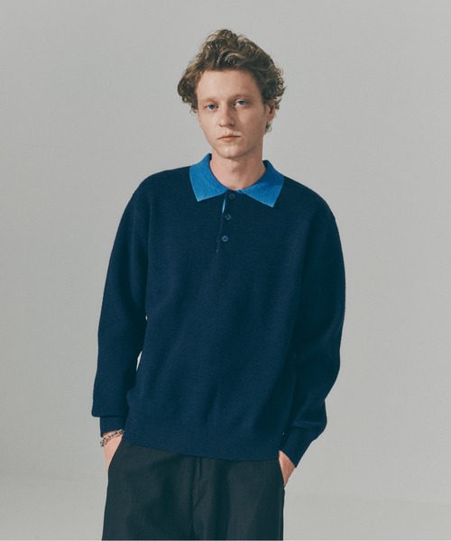 MAISON CLUB】Bi-Color Knit Polo Shirt / バイカラーニットポロシャツ