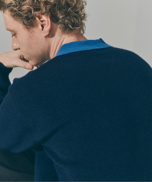 MAISON CLUB(メゾンクラブ)の「【MAISON CLUB】Bi-Color Knit Polo Shirt / バイカラーニットポロシャツ SNF(ポロシャツ・メンズ・ネイビー/アイボリー・M/L)」の6枚目の写真