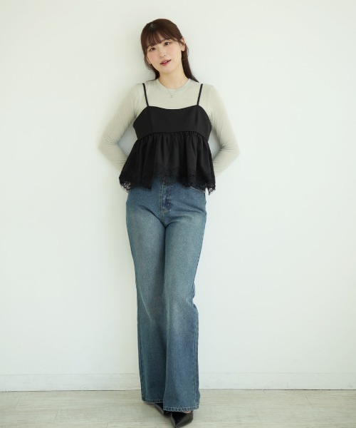 Nulli(ヌリ)の「裾レースギャザーフリルビスチェ(その他トップス・レディース・チャコールグレー/ブラック/ブラウン/グレイッシュベージュ・FREE)」の18枚目の写真