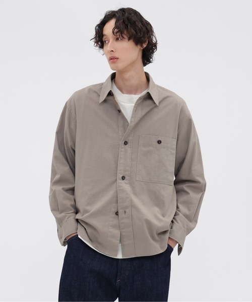 MHL.(エムエイチエル)の「FINE COTTON WOOL TWILL(シャツ/ブラウス・メンズ・ブラック/グレー・SMALL/MEDIUM/LARGE)」の2枚目の写真
