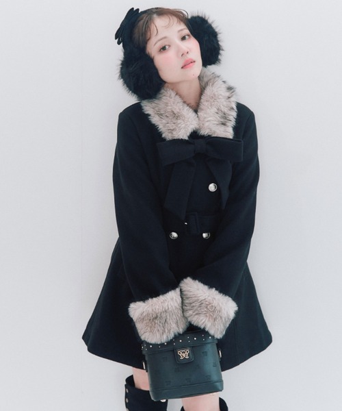 OLIVE des OLIVE(オリーブデオリーブ)の「Snow Ribbon コート(ステンカラーコート・レディース・ブラック/グレー/ベージュ/アイボリー・MEDIUM/SMALL)」の2枚目の写真