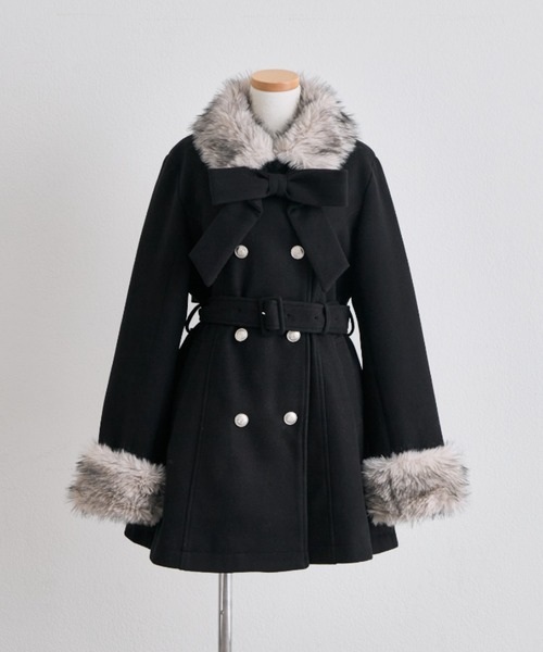 OLIVE des OLIVE(オリーブデオリーブ)の「Snow Ribbon コート(ステンカラーコート・レディース・ブラック/グレー/ベージュ/アイボリー・MEDIUM/SMALL)」の5枚目の写真