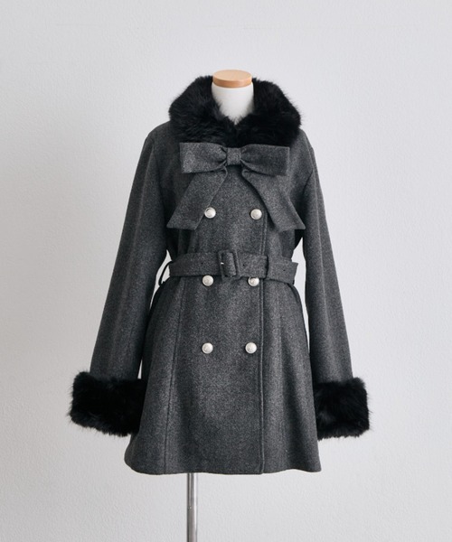 OLIVE des OLIVE(オリーブデオリーブ)の「Snow Ribbon コート(ステンカラーコート・レディース・ブラック/グレー/ベージュ/アイボリー・MEDIUM/SMALL)」の6枚目の写真