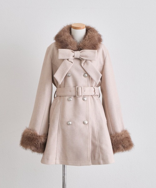OLIVE des OLIVE(オリーブデオリーブ)の「Snow Ribbon コート(ステンカラーコート・レディース・ブラック/グレー/ベージュ/アイボリー・MEDIUM/SMALL)」の7枚目の写真