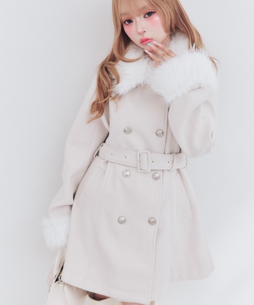 OLIVE des OLIVE(オリーブデオリーブ)の「Snow Ribbon コート(ステンカラーコート・レディース・ブラック/グレー/ベージュ/アイボリー・MEDIUM/SMALL)」の18枚目の写真