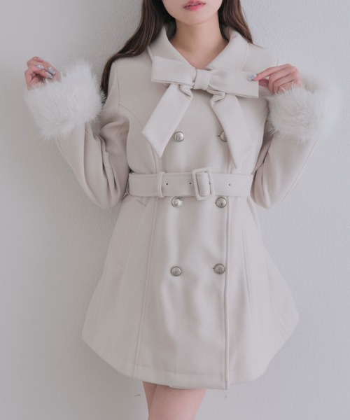 OLIVE des OLIVE(オリーブデオリーブ)の「Snow Ribbon コート(ステンカラーコート・レディース・ブラック/グレー/ベージュ/アイボリー・MEDIUM/SMALL)」の19枚目の写真