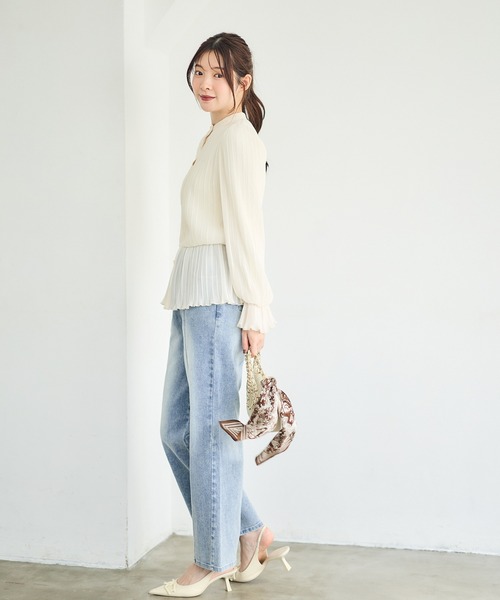 12Twelve Agenda（トゥエルブ　アジェンダ）の「総プリーツペプラムブラウス（シャツ/ブラウス・レディース・ブラック/アイボリー・M）」の10枚目の写真