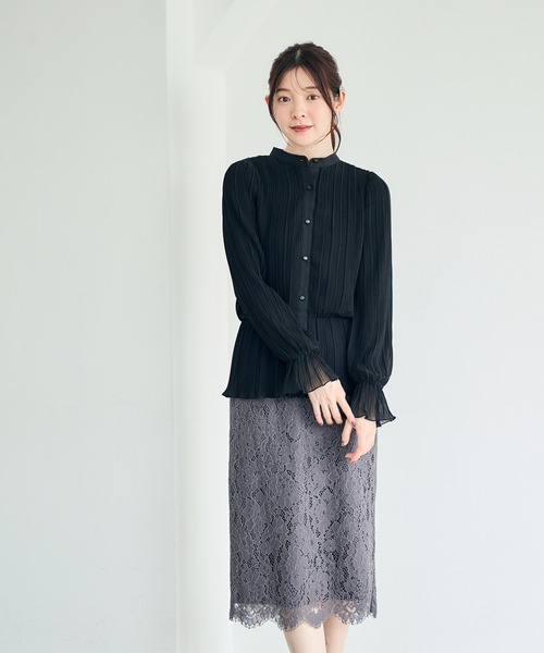 12Twelve Agenda（トゥエルブ　アジェンダ）の「総プリーツペプラムブラウス（シャツ/ブラウス・レディース・ブラック/アイボリー・M）」の14枚目の写真