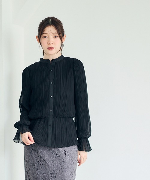 12Twelve Agenda（トゥエルブ　アジェンダ）の「総プリーツペプラムブラウス（シャツ/ブラウス・レディース・ブラック/アイボリー・M）」の13枚目の写真