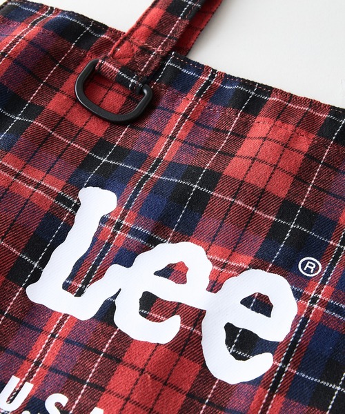 Lee(リー)の「【Lee/リー】【Z世代に今人気の『おじっぽファッション』に合わせて新登場!】ロゴプリントチェックトートバッグ 大きめサイズ マチあり Dカン付き(トートバッグ・レディース・ブラック/レッド/ボルドー/オフホワイト・FREE)」の11枚目の写真