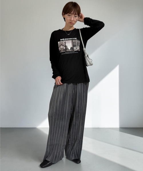 THE SOIS（ソア）の「ベロアプリーツイージーパンツ（その他パンツ・レディース・ブラック/チャコール/ブラウン・FREE）」の9枚目の写真