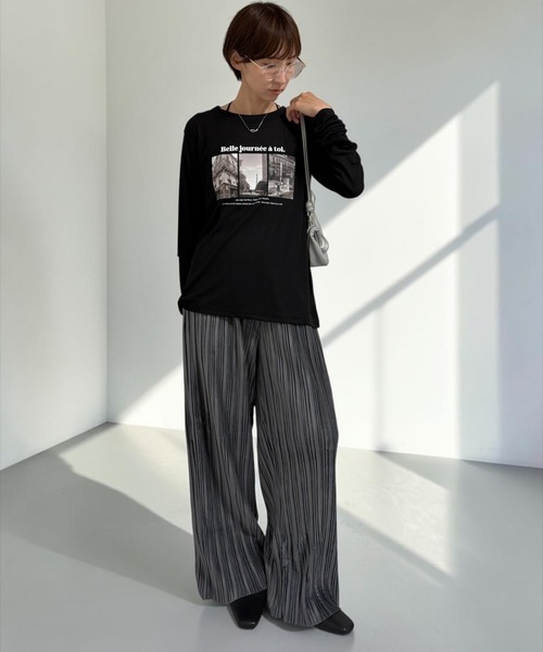 THE SOIS（ソア）の「ベロアプリーツイージーパンツ（その他パンツ・レディース・ブラック/チャコール/ブラウン・FREE）」の7枚目の写真