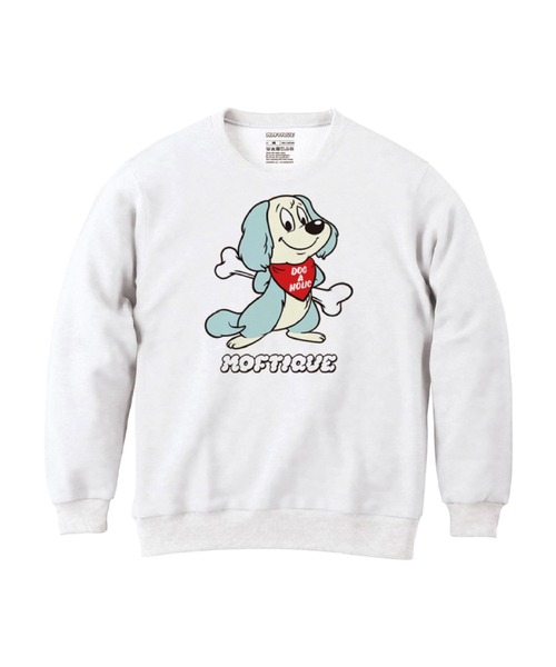 Moftique（モフティック）の「Moftique（モフティック） トレーナー メンズ スウェット アニマル 犬 ドッグ イラスト ロゴ プリント スウェットシャツ スエット プルオーバー トップス レディース ユニセックス（スウェット・メンズ・ホワイト系1/ブラック系2/ブラック系1/ホワイト系2・XL/L/M）」の2枚目の写真
