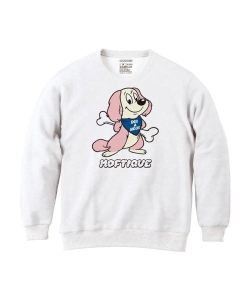 Moftique（モフティック）の「Moftique（モフティック） トレーナー メンズ スウェット アニマル 犬 ドッグ イラスト ロゴ プリント スウェットシャツ スエット プルオーバー トップス レディース ユニセックス（スウェット・メンズ・ホワイト系1/ブラック系2/ブラック系1/ホワイト系2・XL/L/M）」の3枚目の写真