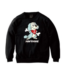 Moftique(モフティック) トレーナー メンズ スウェット アニマル 犬 ドッグ イラスト ロゴ プリント スウェットシャツ スエット プルオーバー トップス レディース ユニセックス