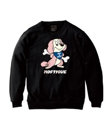 Moftique（モフティック） トレーナー メンズ スウェット アニマル 犬 ドッグ イラスト ロゴ プリント スウェットシャツ スエット プルオーバー トップス レディース ユニセックス