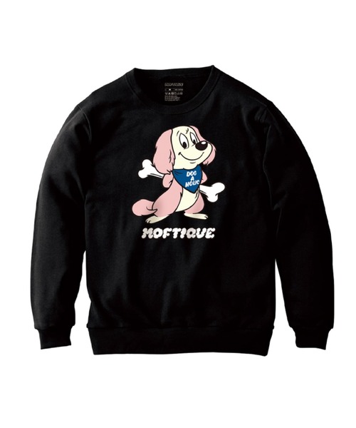 Moftique（モフティック）の「Moftique（モフティック） トレーナー メンズ スウェット アニマル 犬 ドッグ イラスト ロゴ プリント スウェットシャツ スエット プルオーバー トップス レディース ユニセックス（スウェット・メンズ・ホワイト系1/ブラック系2/ブラック系1/ホワイト系2・XL/L/M）」の4枚目の写真