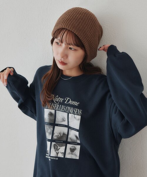 DISCOAT(ディスコート)の「【Enlude】ボックスアニマルフォトスウェット《ユニセックス》(Tシャツ/カットソー・メンズ・ライトベージュ/ブラウン/ネイビー・FREE)」の3枚目の写真