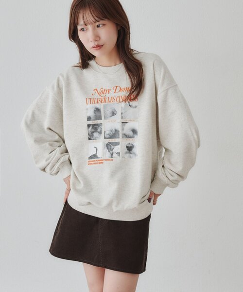 DISCOAT(ディスコート)の「【Enlude】ボックスアニマルフォトスウェット《ユニセックス》(Tシャツ/カットソー・メンズ・ライトベージュ/ブラウン/ネイビー・FREE)」の2枚目の写真