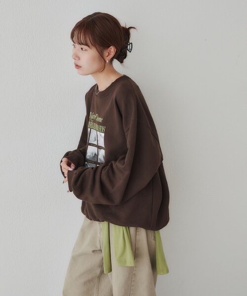 DISCOAT(ディスコート)の「【Enlude】ボックスアニマルフォトスウェット《ユニセックス》(Tシャツ/カットソー・メンズ・ライトベージュ/ブラウン/ネイビー・FREE)」の6枚目の写真