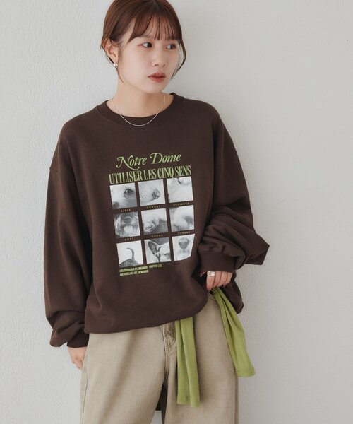 DISCOAT(ディスコート)の「【Enlude】ボックスアニマルフォトスウェット《ユニセックス》(Tシャツ/カットソー・メンズ・ライトベージュ/ブラウン/ネイビー・FREE)」の9枚目の写真