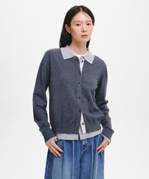 【GENERAL IDEA】ダブルレイヤードカラーカーディガン / DOUBLE-LAYERED COLLAR CARDIGAN