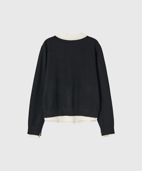 GENERAL IDEA（ジェネラルアイデア）の「【GENERAL IDEA】ダブルレイヤードカラーカーディガン / DOUBLE-LAYERED COLLAR CARDIGAN（カーディガン/ボレロ・レディース・チャコール/イエロー/ブラック・L/M/S）」の10枚目の写真