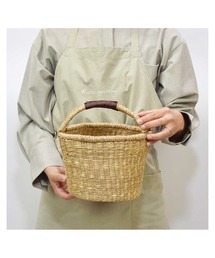 シーグラスバスケット ラウンド Mサイズ かご バスケット 持ち手が可愛い