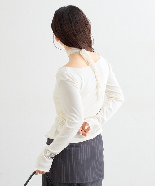 mystic（ミスティック）の「【ZOZO限定ITEM】レースチョーカ-付きレイヤードカットソー（Tシャツ/カットソー・レディース・グレー/ブラウン/オフホワイト・FREE）」の11枚目の写真