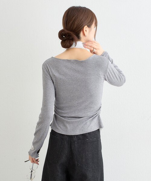 mystic（ミスティック）の「【ZOZO限定ITEM】レースチョーカ-付きレイヤードカットソー（Tシャツ/カットソー・レディース・グレー/ブラウン/オフホワイト・FREE）」の18枚目の写真