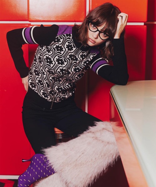 JOINT WORKS(ジョイントワークス)の「anna sui nyc / アナスイエヌワイシー スキーニットブルゾン(ニット/セーター・レディース・ブラック/ネイビー・FREE)」の8枚目の写真