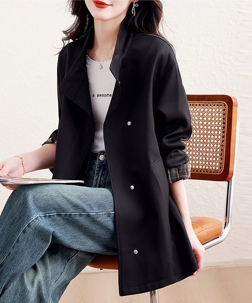 Doux Belle(ドゥーベル)の「変形スタンドカラーライトブルゾン(ブルゾン・レディース・カーキ/ブラック・X-LARGE/LARGE/MEDIUM)」の11枚目の写真