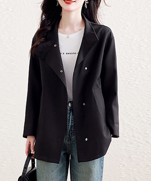 Doux Belle(ドゥーベル)の「変形スタンドカラーライトブルゾン(ブルゾン・レディース・カーキ/ブラック・X-LARGE/LARGE/MEDIUM)」の12枚目の写真