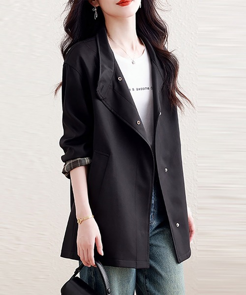 Doux Belle(ドゥーベル)の「変形スタンドカラーライトブルゾン(ブルゾン・レディース・カーキ/ブラック・X-LARGE/LARGE/MEDIUM)」の13枚目の写真