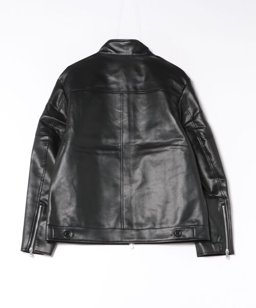 TAKA-Q(タカキュー)の「ブルゾン アウター シングル ライダース メンズ スタンドカラー ダブルファスナー 合成皮革(ライダースジャケット・メンズ・ブラック・LARGE)」の11枚目の写真