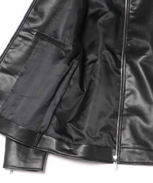 TAKA-Q(タカキュー)の「ブルゾン アウター シングル ライダース メンズ スタンドカラー ダブルファスナー 合成皮革(ライダースジャケット・メンズ・ブラック・LARGE)」の10枚目の写真