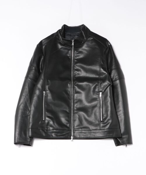TAKA-Q(タカキュー)の「ブルゾン アウター シングル ライダース メンズ スタンドカラー ダブルファスナー 合成皮革(ライダースジャケット・メンズ・ブラック・LARGE)」の12枚目の写真