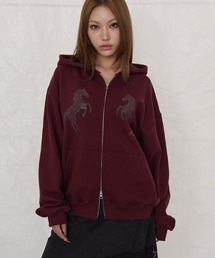 Midnight Move（ミッドナイトムーブ）の「A'GEM/9 × .kom 『MIDNIGHT MOVE/ミッドナイトムーブ』HORSE HOOD ZIP UP/ホース フードジップアップパーカー（パーカー）」